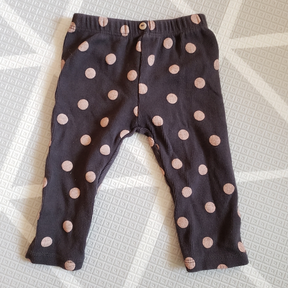 Zara Ribbed Polka Dot Leggings 3-6m